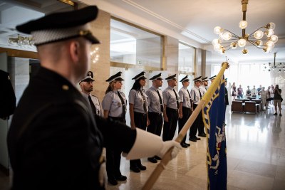 Slavnostní slib nových strážníků se odehrál v prostorách Nové radnice. Foto: Lukáš Kaboň