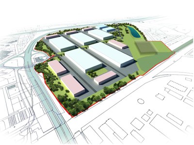 Vizualizace plánované výstavby.