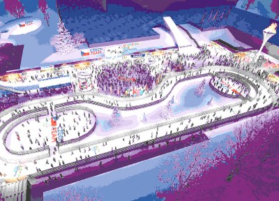 Vizualizace areálu, v němž se uskuteční Olympijský festival. 