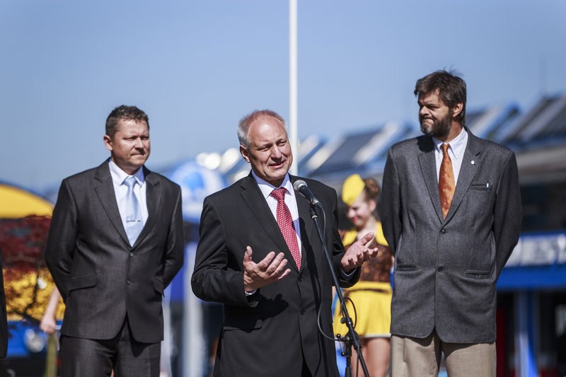 Náměstek primátora Z. Pražák při zahájení veletrhu.