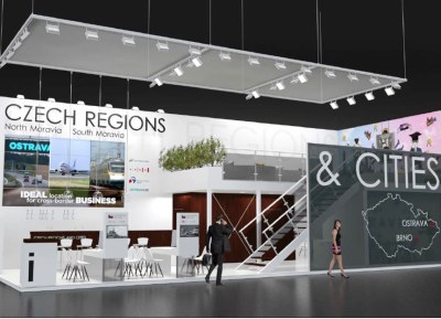 Vizualizace letošní expozice na veletrhu Expo Real v německém Mnichově. 