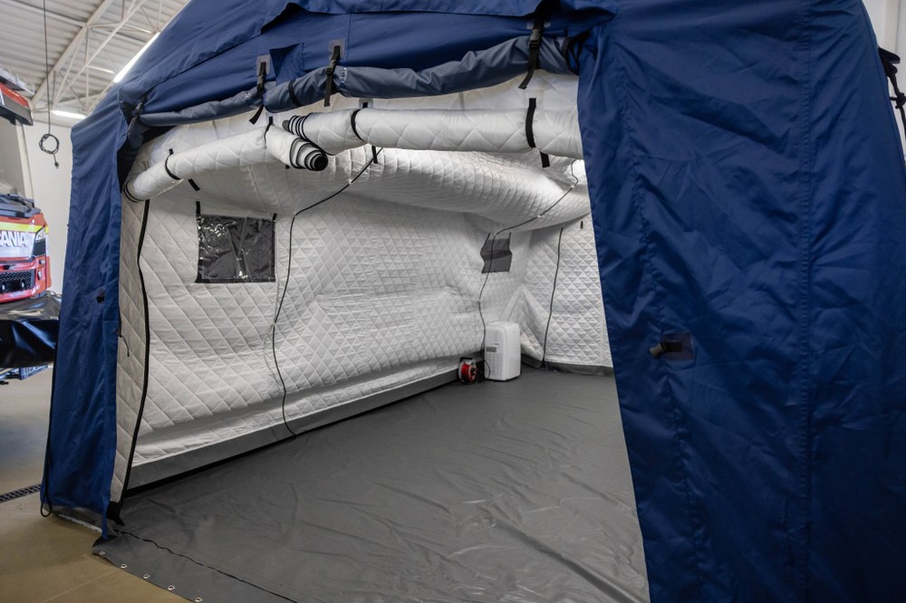 Nafukovací záchranný stan Městské policie Ostrava