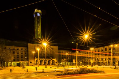 Noční Nová radnice. Foto: Jiří Zerzoň