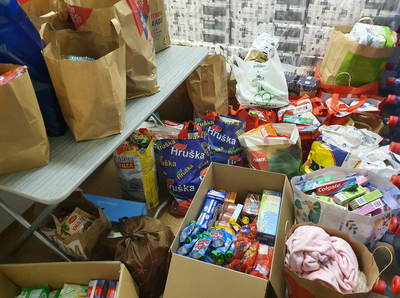 Ze sbírky materiální pomoci pro ukrajinské uprchlíky. Foto: MMO
