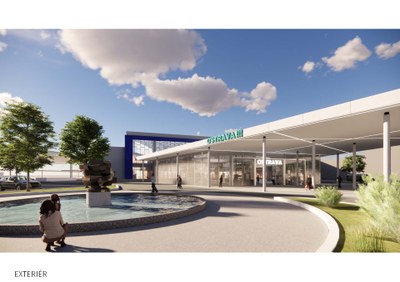 Vizualizace budoucí podoby předprostoru hlavního nádraží. Vizualizace: ateliér CASUA