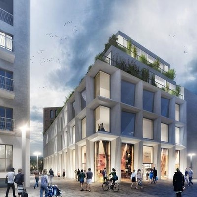 Vizualizace polyfunkční budovy „Malé Lauby" Autor: PROJEKTSTUDIO EUCZ