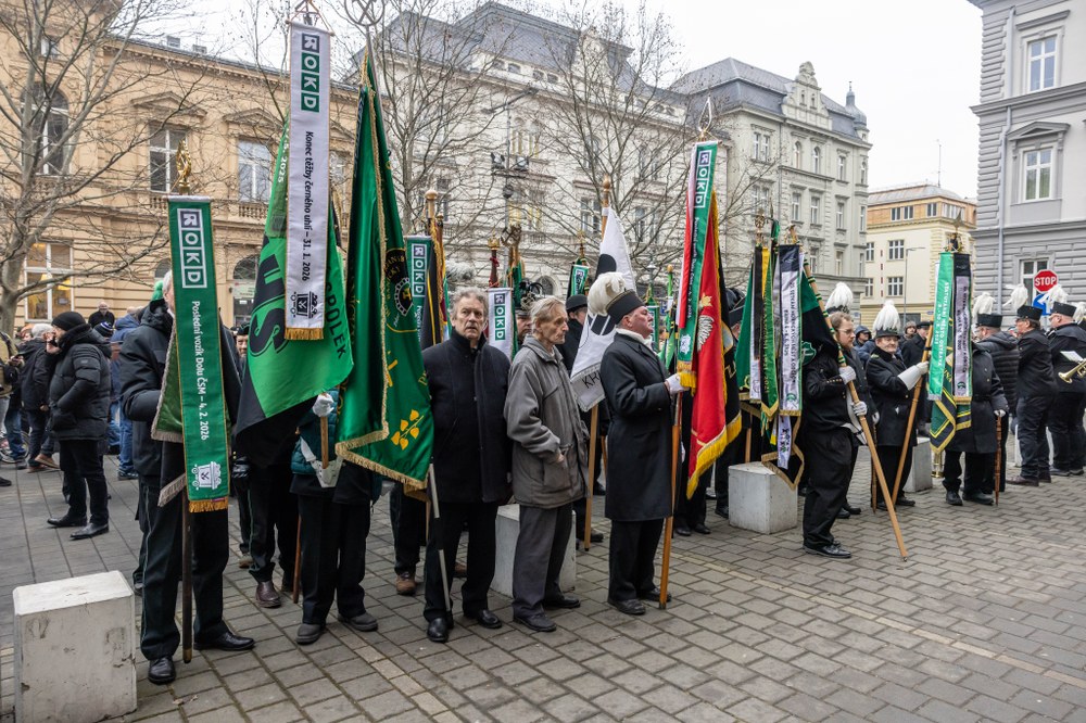 Defilé hornických spolků. Foto: Jiří Zerzoň