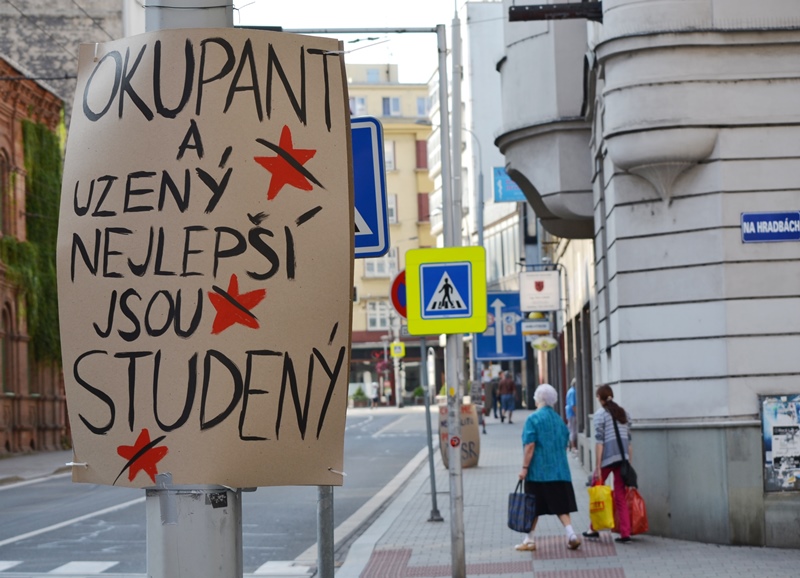 Připomínka 50 let od okupace v ostravských ulicích.  Foto: René Stejskal