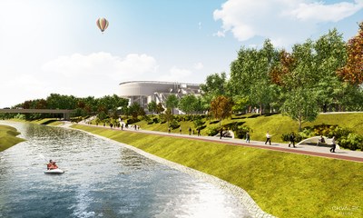 Vizualizace úprav okolí nových univerzitních budov. Zdroj: CHVÁLEK ATELIÉR S.R.O.