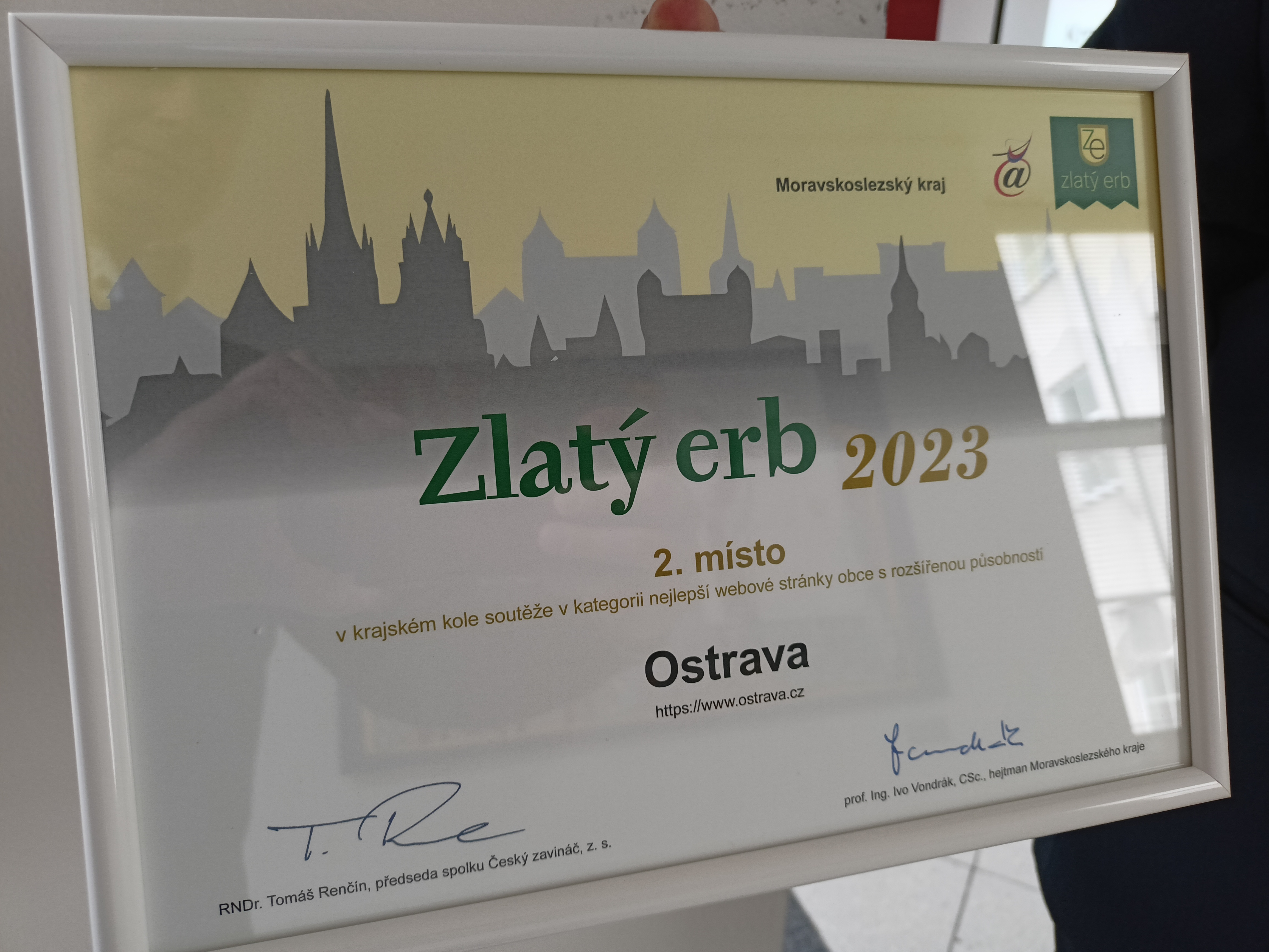 Ocenění ostravského webu. Foto: MMO