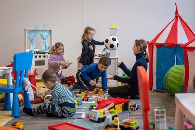 Ukrajinské děti v Krajském asistenčním centru pomoci Ukrajině. Foto: Lukáš Kaboň