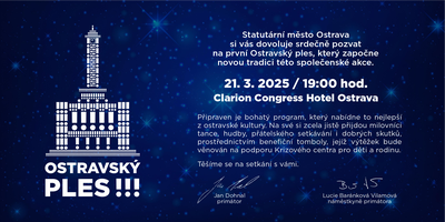 Grafická pozvánka na první ročník Ostravského plesu