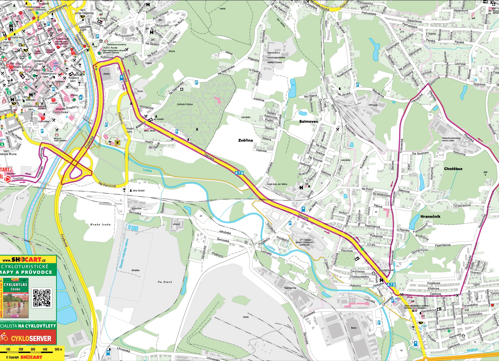 Mapa týmové časovky v Ostravě. Zdroj: Czech Tour Mapa týmové časovky v Ostravě. Zdroj: Czech Tour