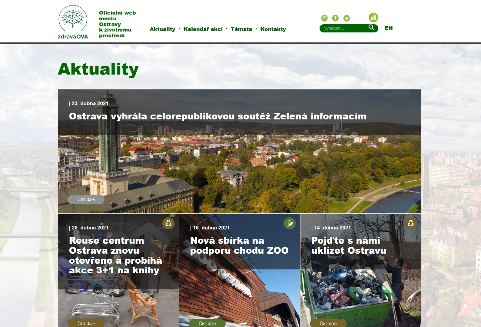 Titulní strana webu. Titulní strana webu.