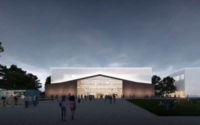 Budoucí podoba multifunkční sportovní haly. Vizualizace: Platforma Architekti