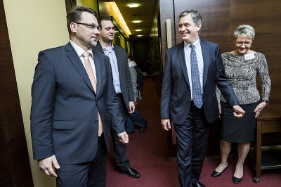 FOTO: Ministra Dienstbera přijal náměstek primátora Michal Mariánek. Snímky Jiří Zerzoň.