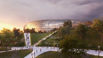 Jedna z možných přibližných podob nového stadionu na Bazalech. Vizualizace: David Kotek, Rudolf Müller - PROJEKTSTUDIO  EUCZ2