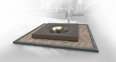 Návrh památníku od Lukáše Dvorského. Vizualizace MMO.