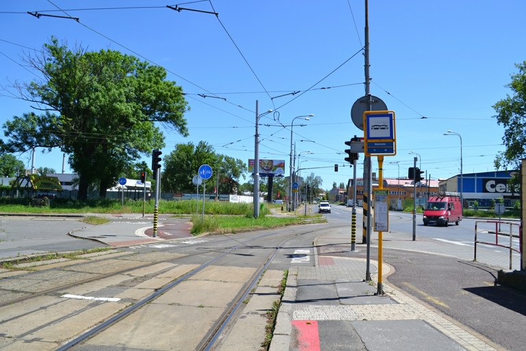 Tramvajová konečná zastávka Hlučínská. Foto: Hana Oborilová 