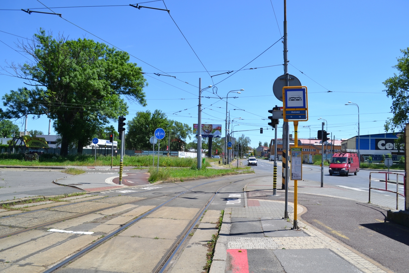 Tramvajová konečná zastávka Hlučínská. Foto: Hana Oborilová Tramvajová konečná zastávka Hlučínská. Foto: Hana Oborilová