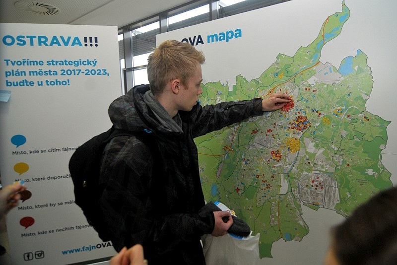V rámci veletrhu se lidé podíleli i na tvorbě pocitové mapy FajnOVA, která poslouží k přípravě strategického plánu Ostravy.