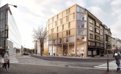 Vizualizace nového bytového domu. 