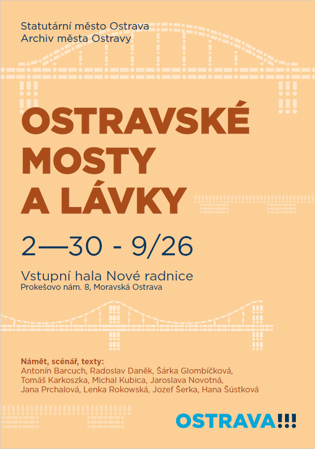 Grafická pozvánka k výstavě Ostravské mosty a lávky