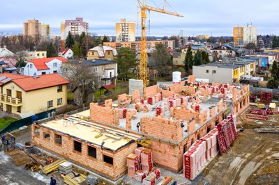 Probíhající výstavba Dětského centra Domeček. Foto: Boris Renner