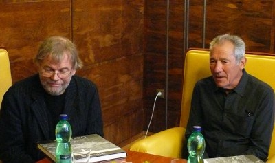 Foto: Jostein Gaarder (vlevo) a Israel Horowitz během setkání s primátorem.