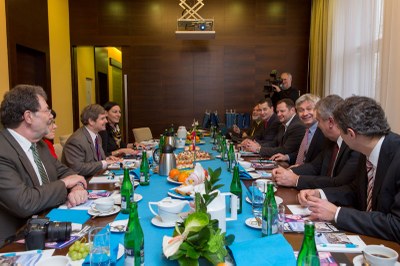 Z přijetí velvyslance Markuse Alexandra Antoniettiho primátorem Ostravy. Foto: J. Zerzoň