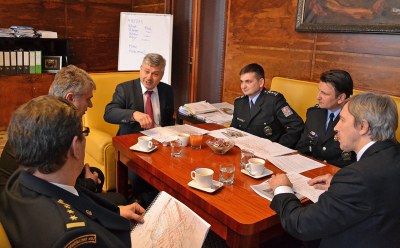 Ze setkání primátora Petra Kajnara a policejního prezidenta Martina Červíčka Foto: L. Vidlička