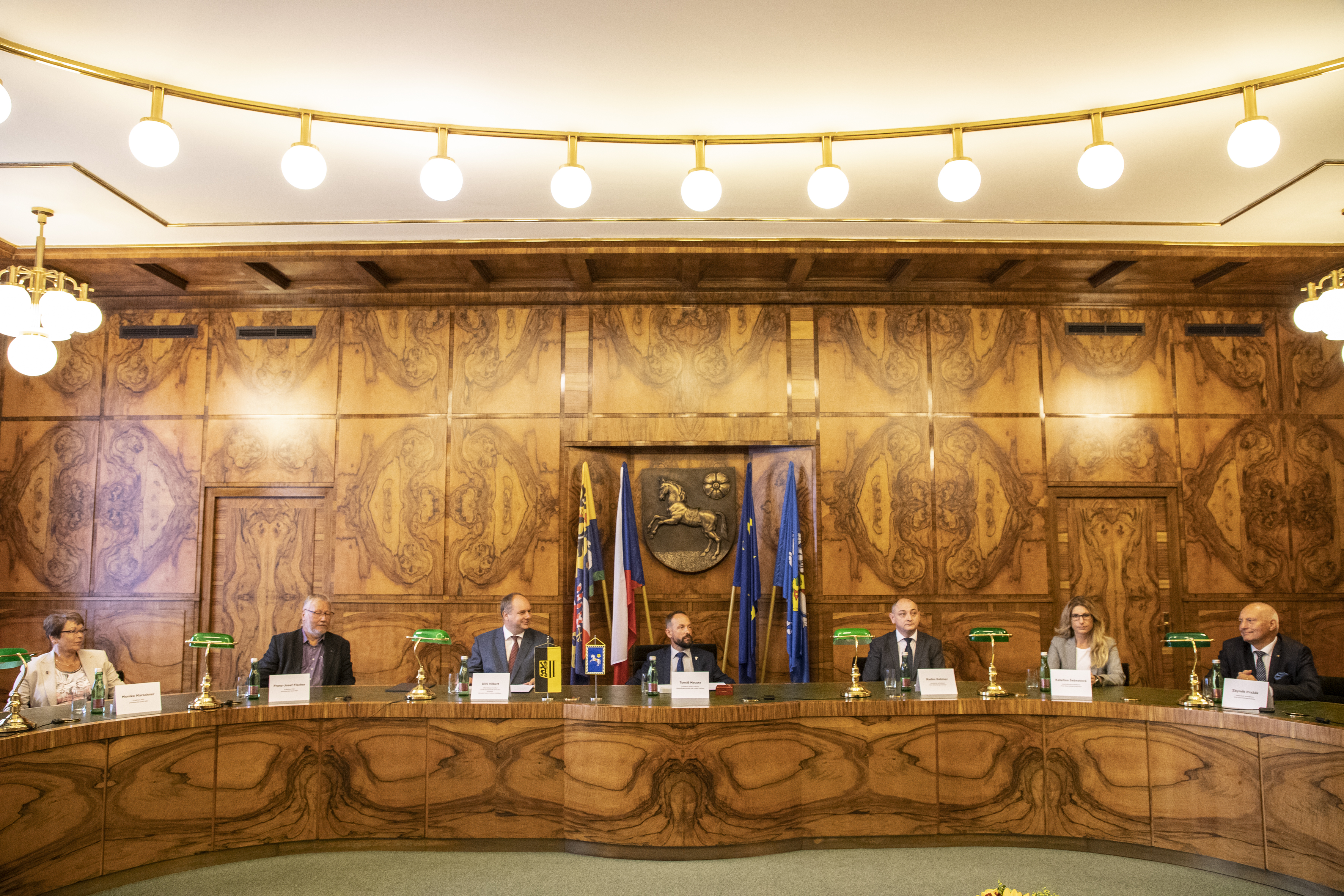 Setkání drážďanské primátorské delegace s vedením Ostravy. Foto: Adolf Horsinka
