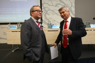 FOTO: Ministr T. Chalupa v rozhovoru s primátorem P. Kajnarem