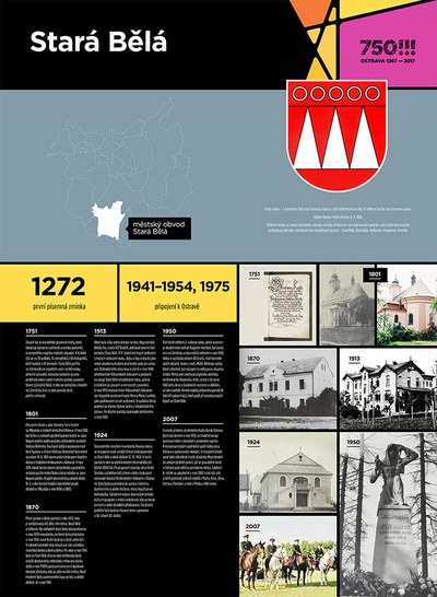 Panel věnovaný historii Staré Bělé.