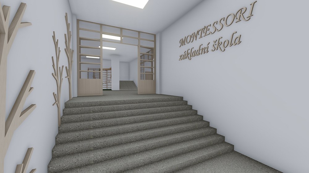 Takto bude vypadat vstup do školní budovy Takto bude vypadat vstup do školní budovy