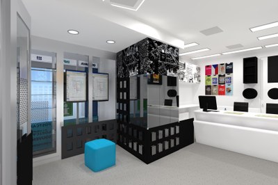 Vizualizace pobočky OIS na hlavním nádraží v Přívoze.