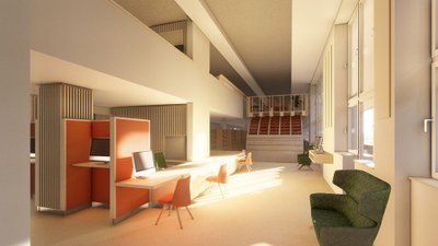 Vizualizace rekonstrukce Ústřední knihovny KMO. Autor: Radim Václavík