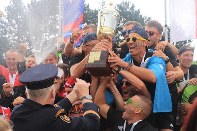 Radost vítězného tým Hasičského sboru Moravskoslezského kraje. Foto: HZS MSK.