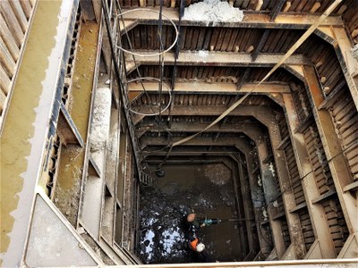 Těžní jáma v Plesné během průběhu stavby. Foto: MMO