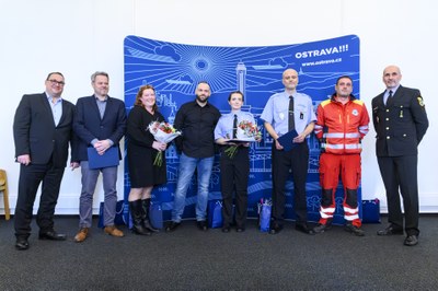 Poděkování zachráncům v prostorách Nové radnice. Foto: Martin Popelář