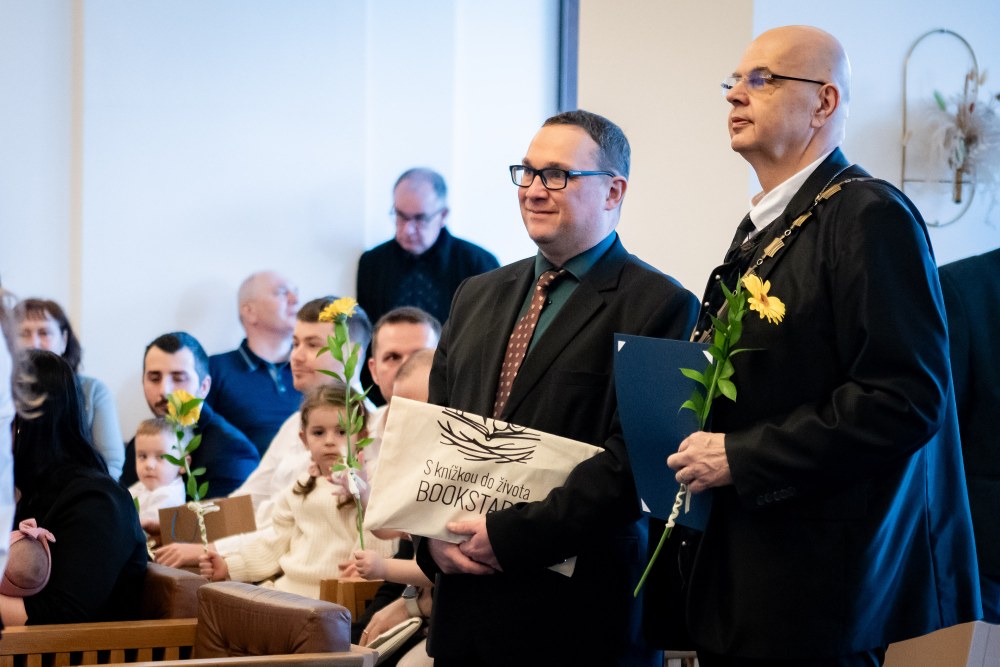 Slavnostního aktu se zúčastnili zástupci vedení města (zleva) ostravský primátor Jan Dohnal a městský radní Petr Veselka