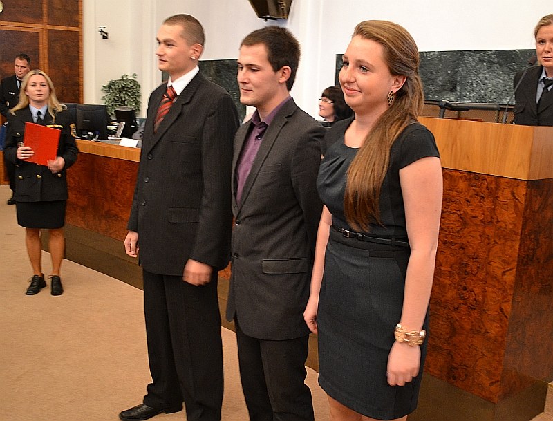 Nejúspěšnější absolventi - G. Miháliková, D. Mikuláš a D. Kacíř