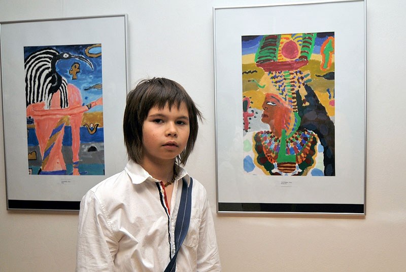 Vítek Hrdina se svými obrázky