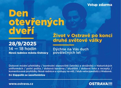 Grafický plakát ke Dni otevřených dveří na Nové radnici