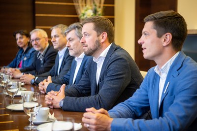 Švýcarská delegace na Nové radnici. Foto: Lukáš Kaboň