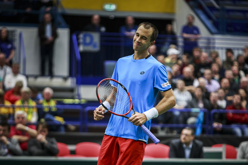 Lukáš Rosol, týmová jednička, prohrál obě dvouhry. Foto: J. Zerzoň Lukáš Rosol, týmová jednička, prohrál obě dvouhry. Foto: J. Zerzoň