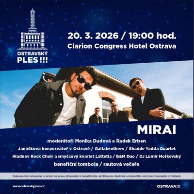 Grafický plakát ke 2. ročníku plesu města Ostravy