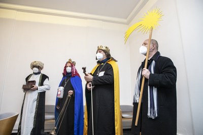 Tři králové na Nové radnici. Foto: Adolf Horsinka