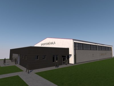 Vizualizace budoucí podoby nové sportovní haly v Krásném poli. Foto: MMO