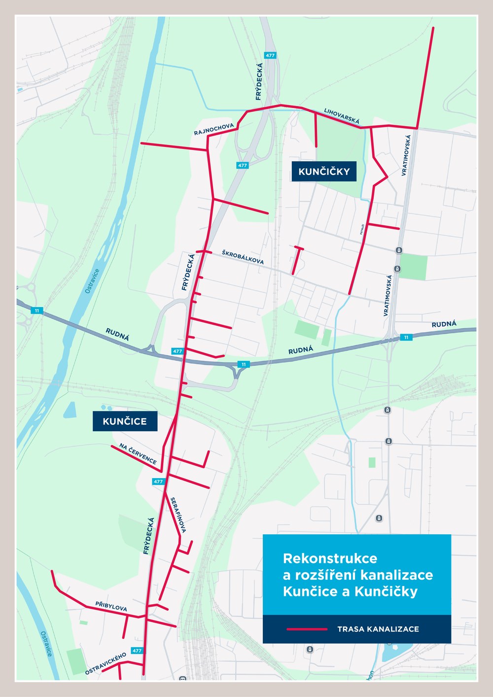 Mapka s rozsahem stavby